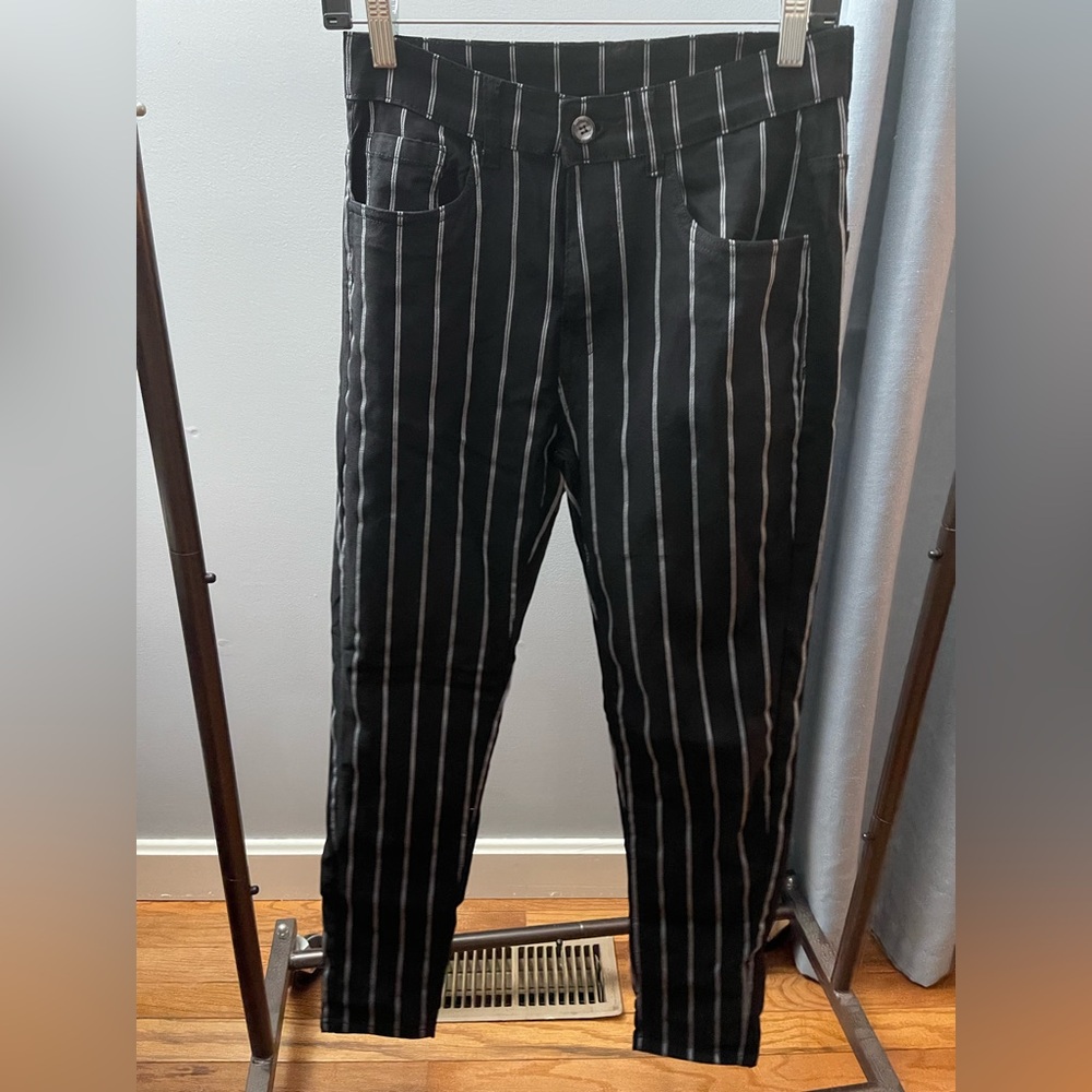 Stylish Black Pinstripe Trousers